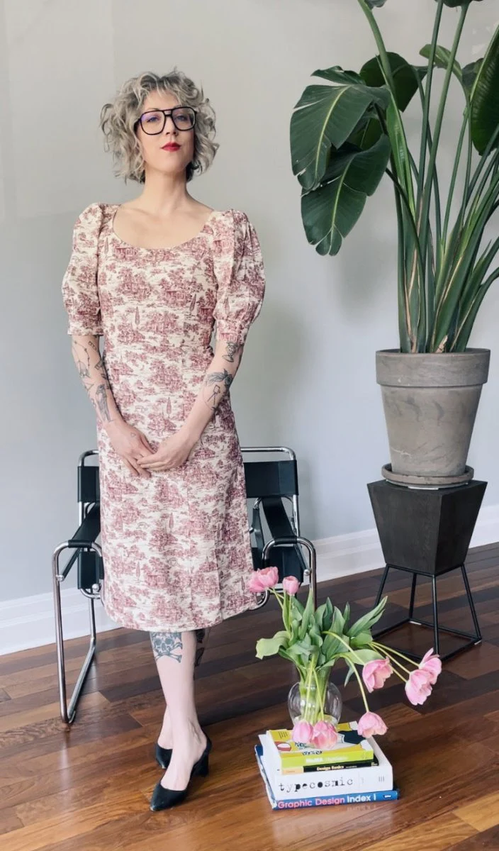 Birds of North America Veery Dress - Brick Village Toile (Online Exclusive)