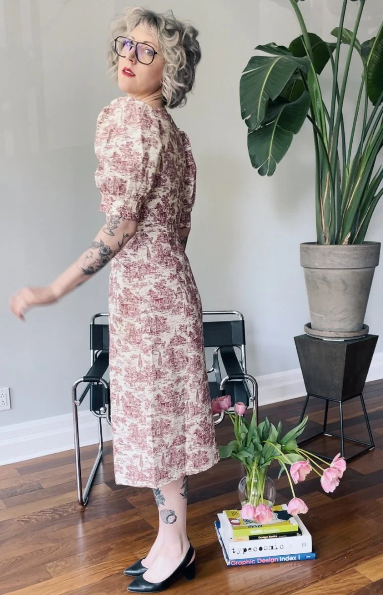 Birds of North America Veery Dress - Brick Village Toile (Online Exclusive) - Image 3