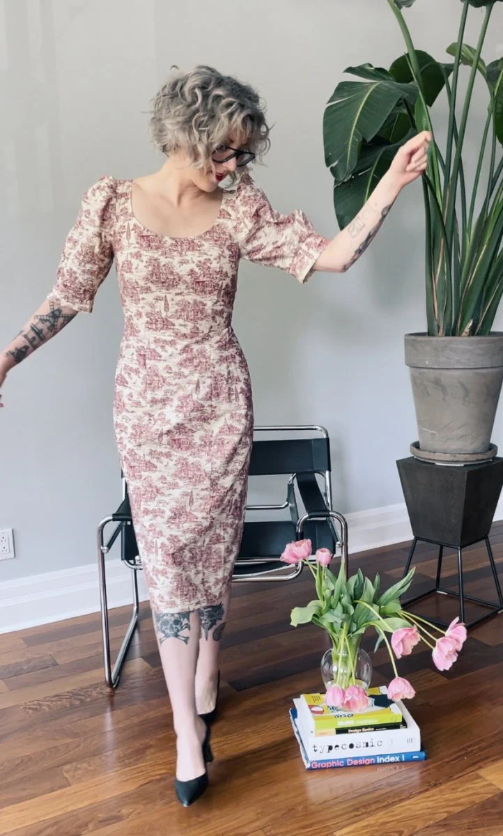 Birds of North America Veery Dress - Brick Village Toile (Online Exclusive) - Image 4