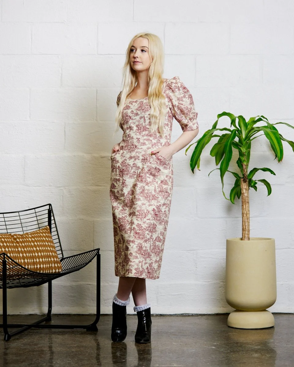 Birds of North America Veery Dress - Brick Village Toile (Online Exclusive) - Image 6