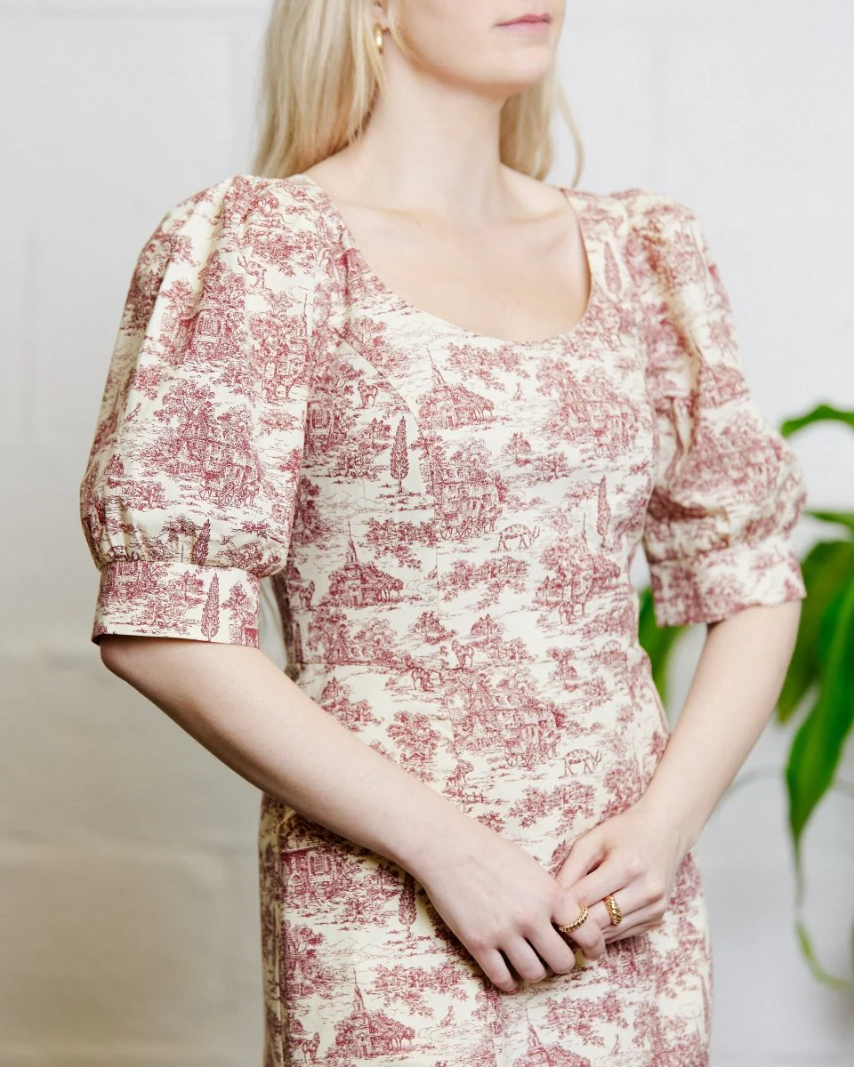 Birds of North America Veery Dress - Brick Village Toile (Online Exclusive) - Image 7