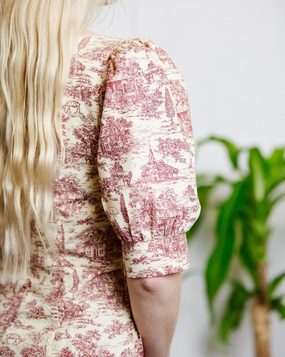 Birds of North America Veery Dress - Brick Village Toile (Online Exclusive) - Image 8