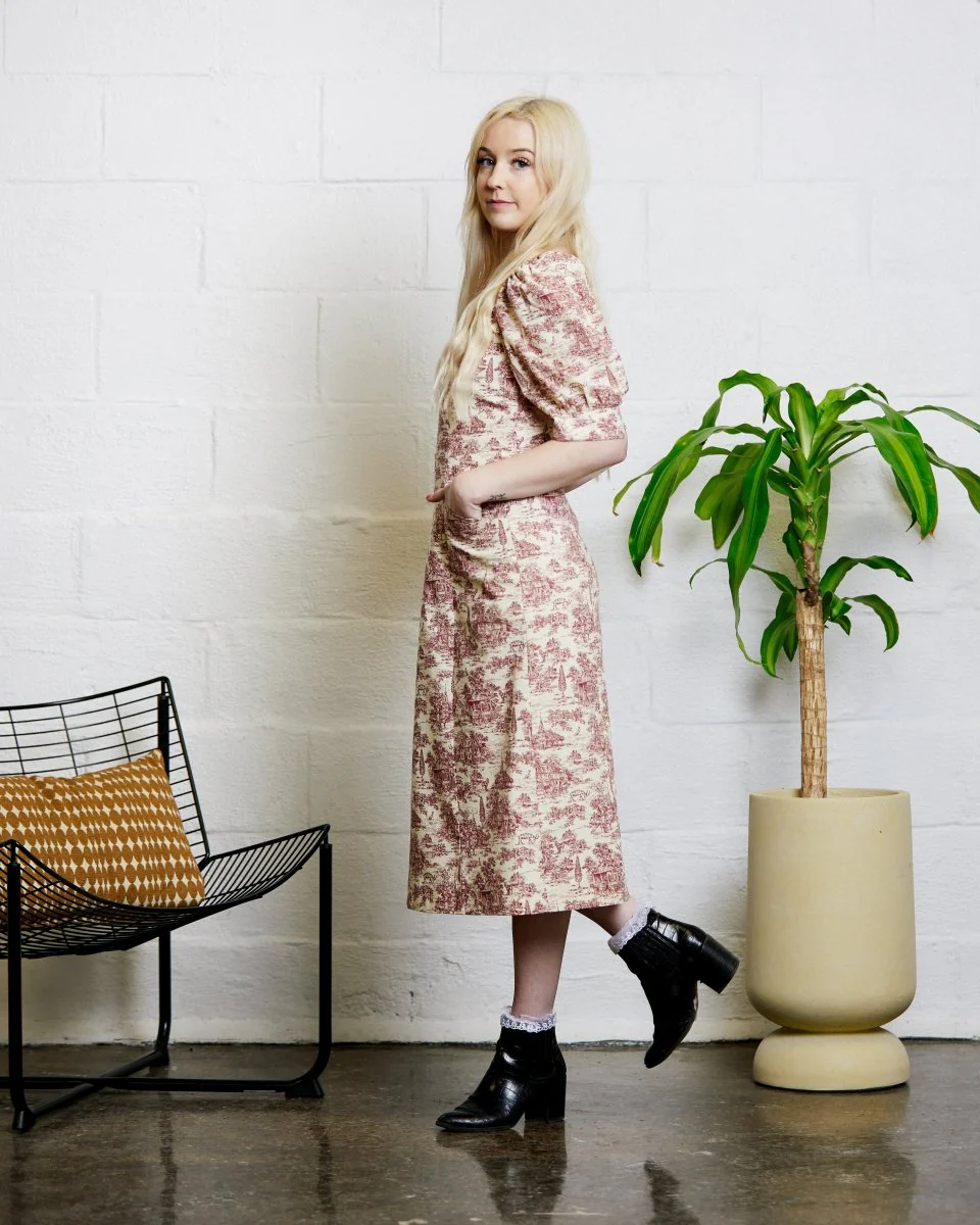 Birds of North America Veery Dress - Brick Village Toile (Online Exclusive) - Image 9