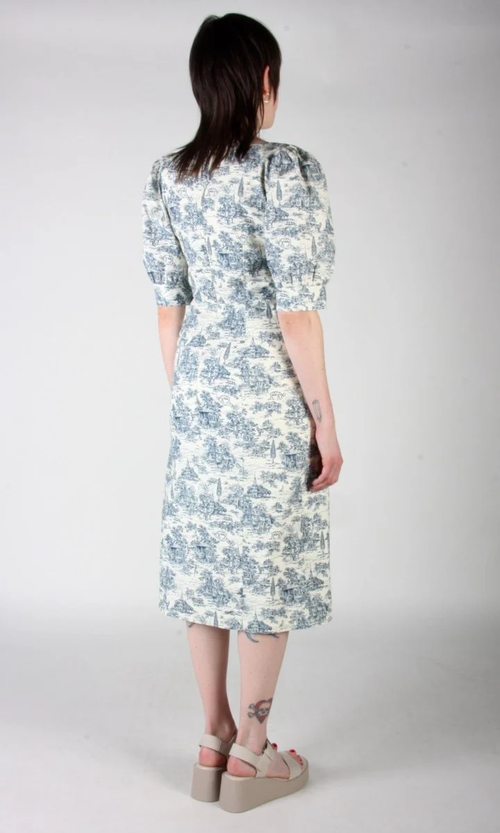 Birds of North America Veery Dress - Navy Village Toile (Online Exclusive) - Image 11