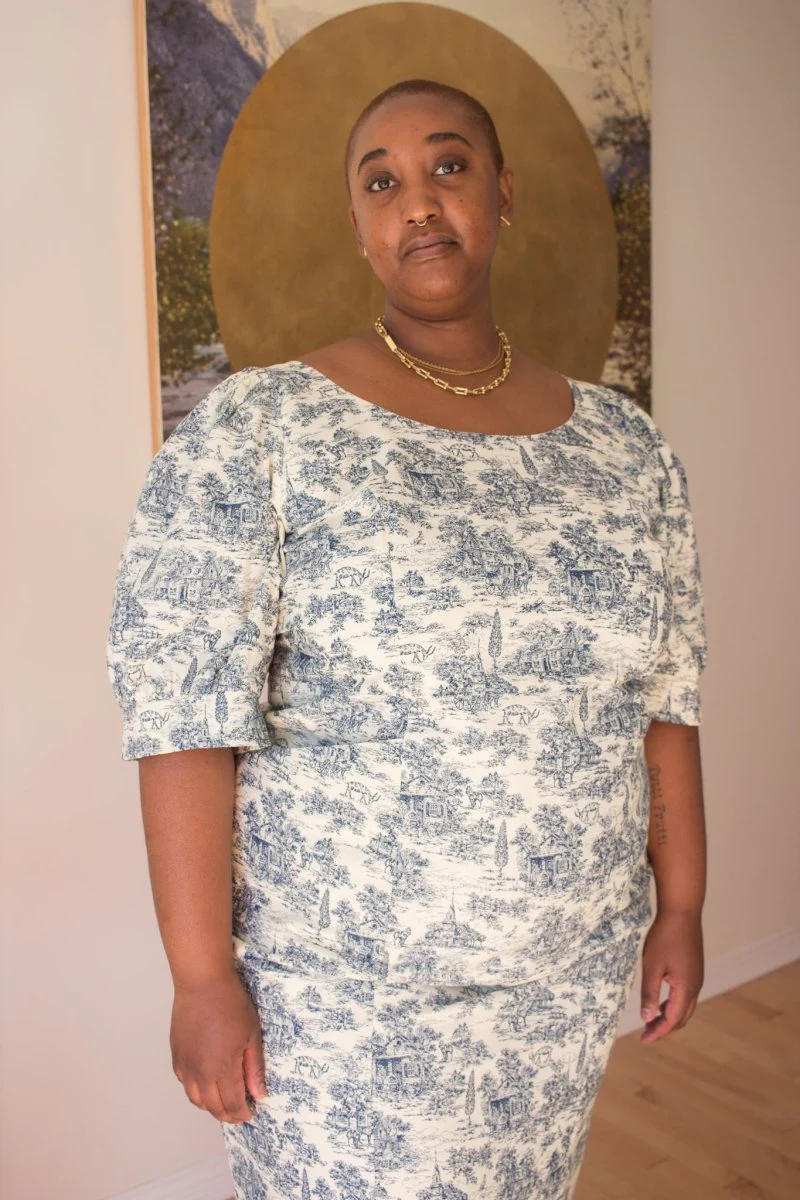 Birds of North America Veery Dress - Navy Village Toile (Online Exclusive) - Image 5