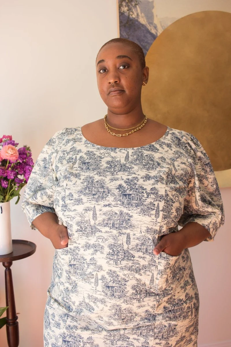Birds of North America Veery Dress - Navy Village Toile (Online Exclusive) - Image 7