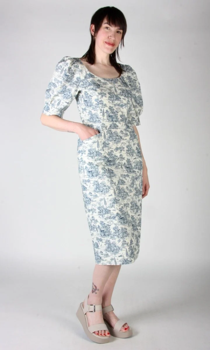 Birds of North America Veery Dress - Navy Village Toile (Online Exclusive) - Image 9