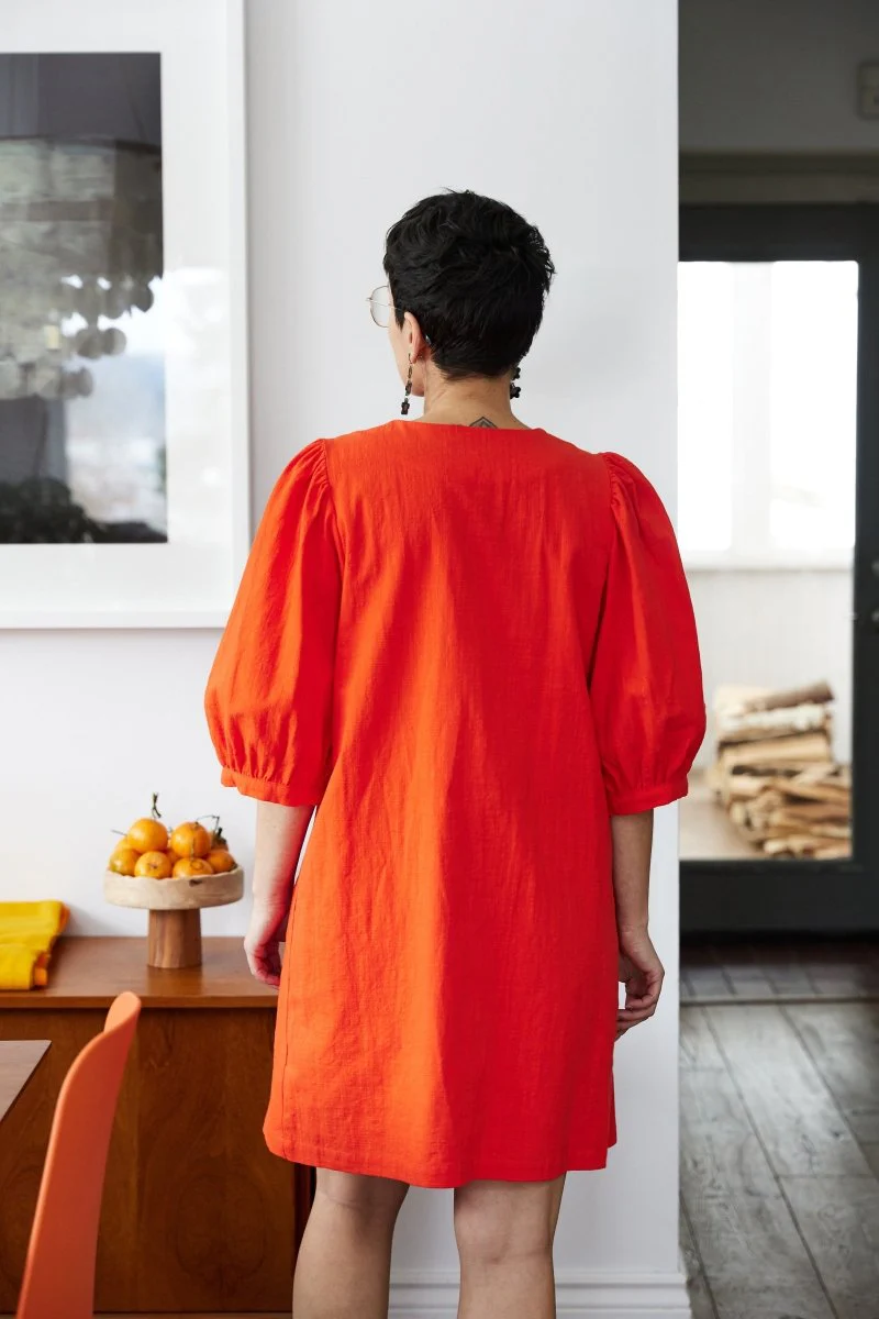 Birds of North America Wideawake Dress - Blood Orange (Online Exclusive) - Image 6