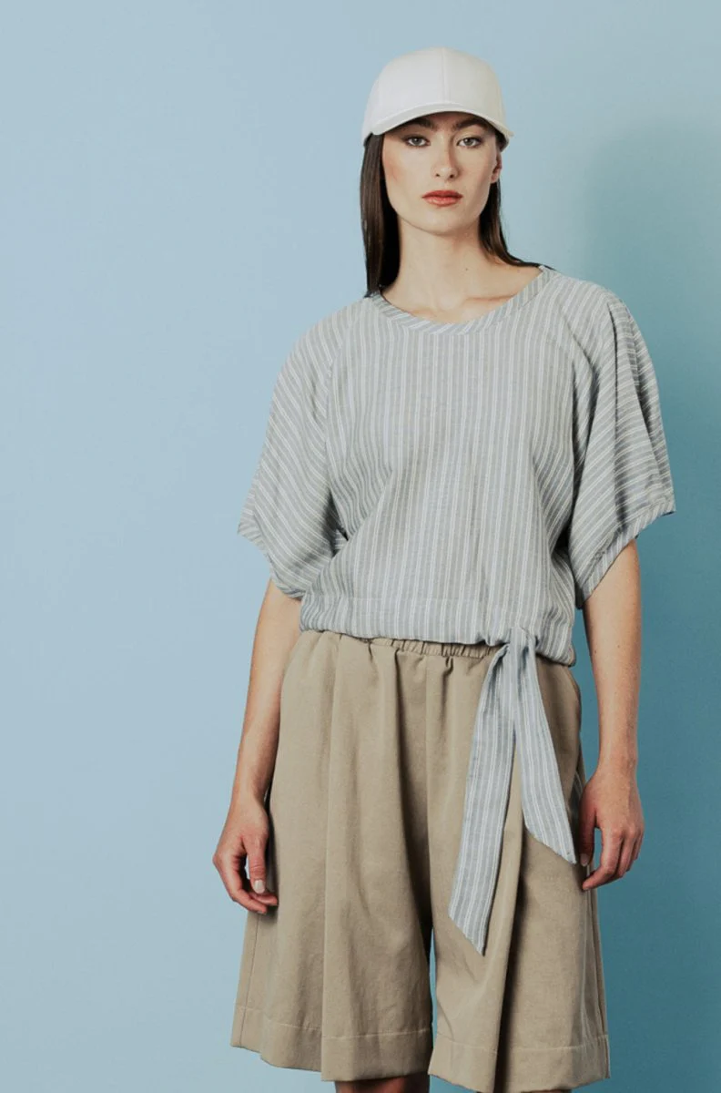 Bodybag Bahia Top - Light Blue Herringbone (Online Exclusive) - Image 2