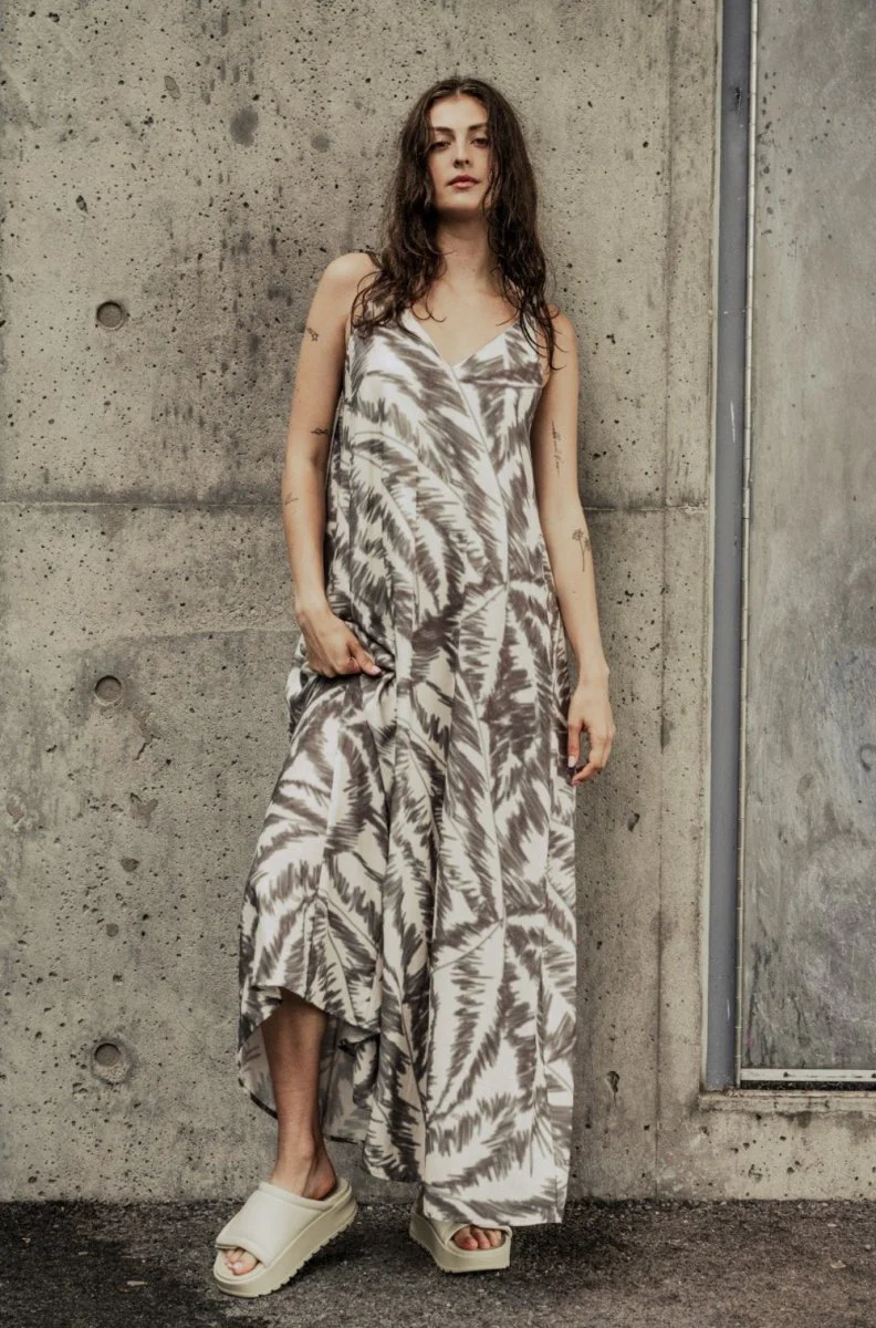 Bodybag Belize Dress - Grey Palm Print (Online Exclusive)