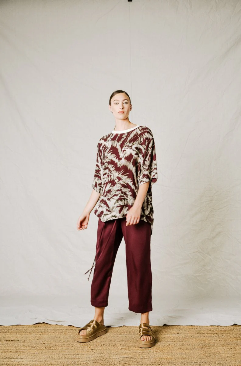 Bodybag Belize T-Shirt - Burgundy or Grey Palm Print (In Store) - Image 3
