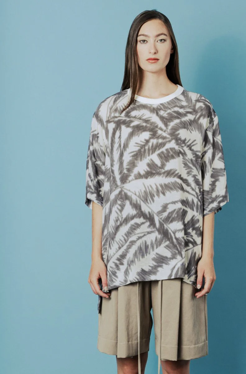 Bodybag Belize T-Shirt - Burgundy or Grey Palm Print (In Store) - Image 8