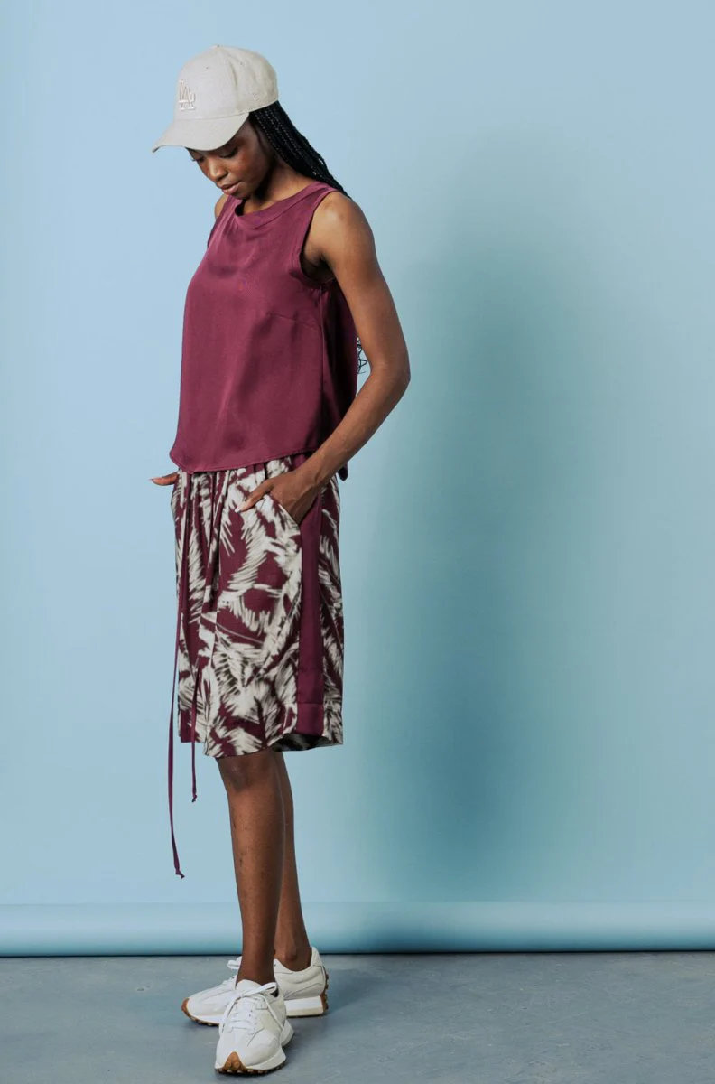 Bodybag Calypso Bermuda Shorts - Burgundy Palm Print (Online Exclusive) - Image 2