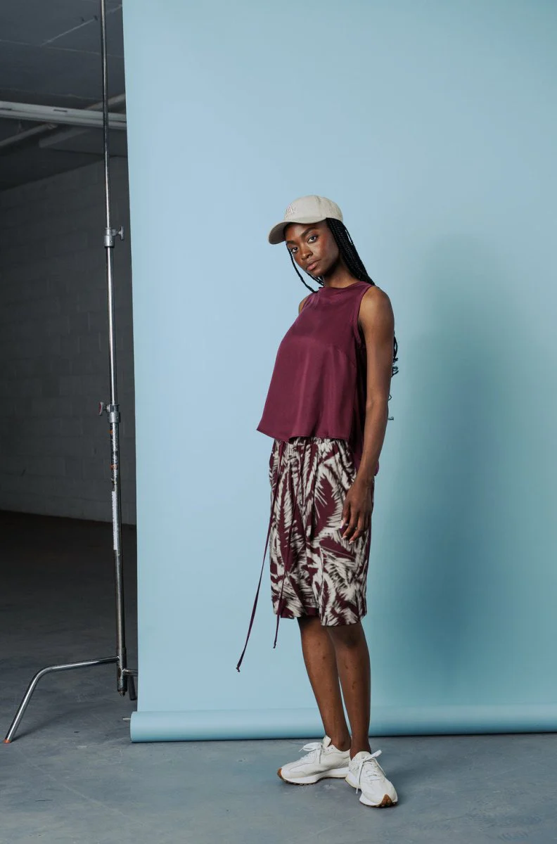 Bodybag Calypso Bermuda Shorts - Burgundy Palm Print (Online Exclusive) - Image 3