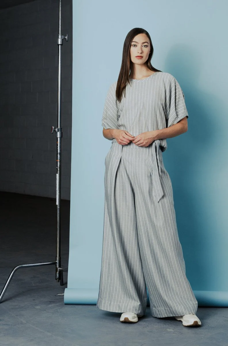 Bodybag Nancy Trousers - Light Blue Herringbone (In-Store) - Image 13