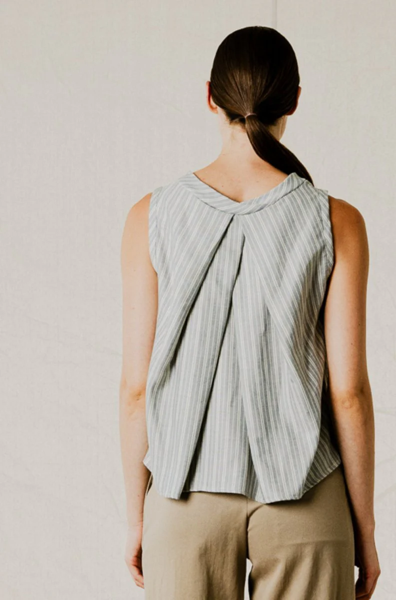 Bodybag Pacifica Top - Light Blue Herringbone (In-Store) - Image 8