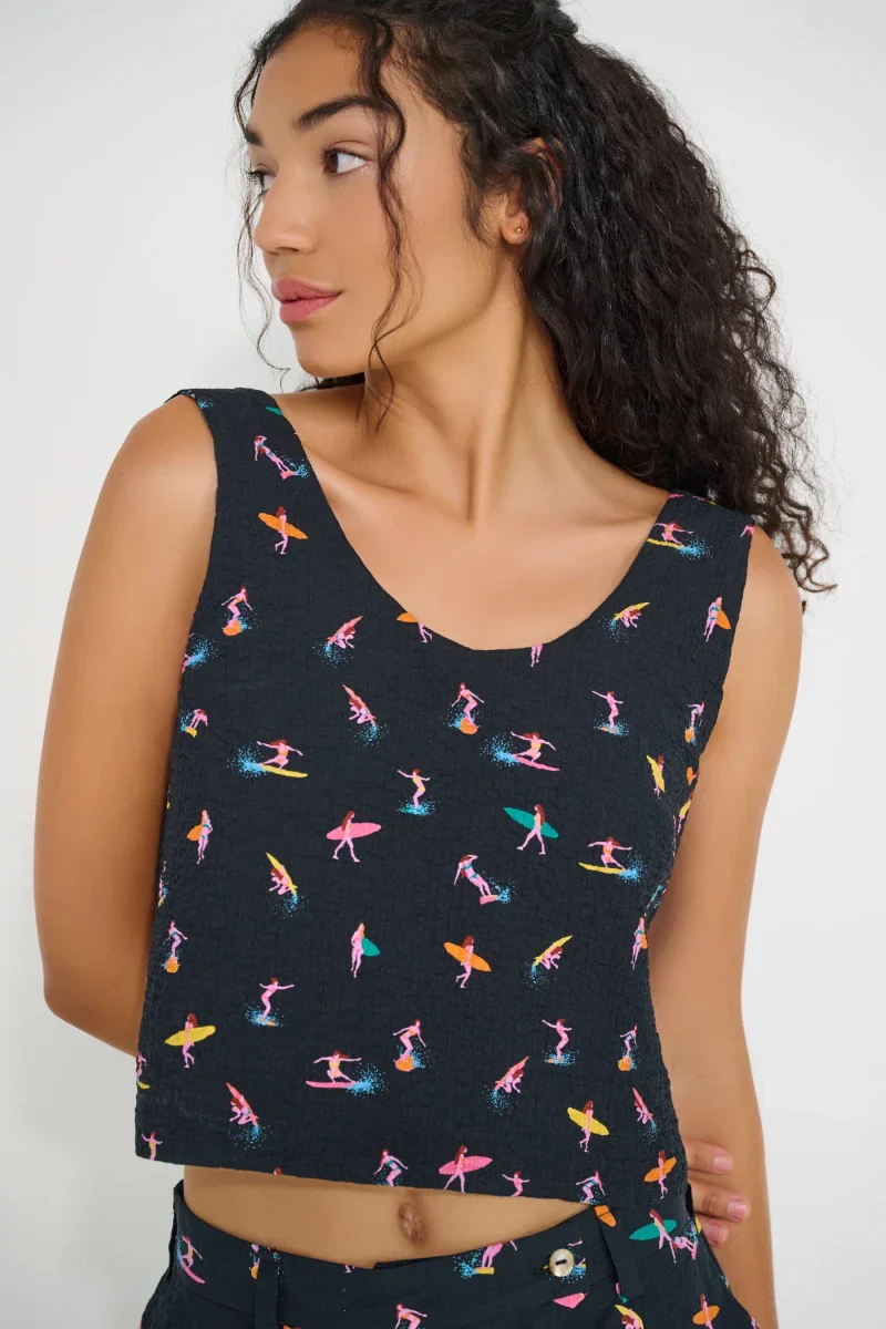 DorsaLi Reef Reversible Top (Petit Surfer & Deep Teal) - Image 5