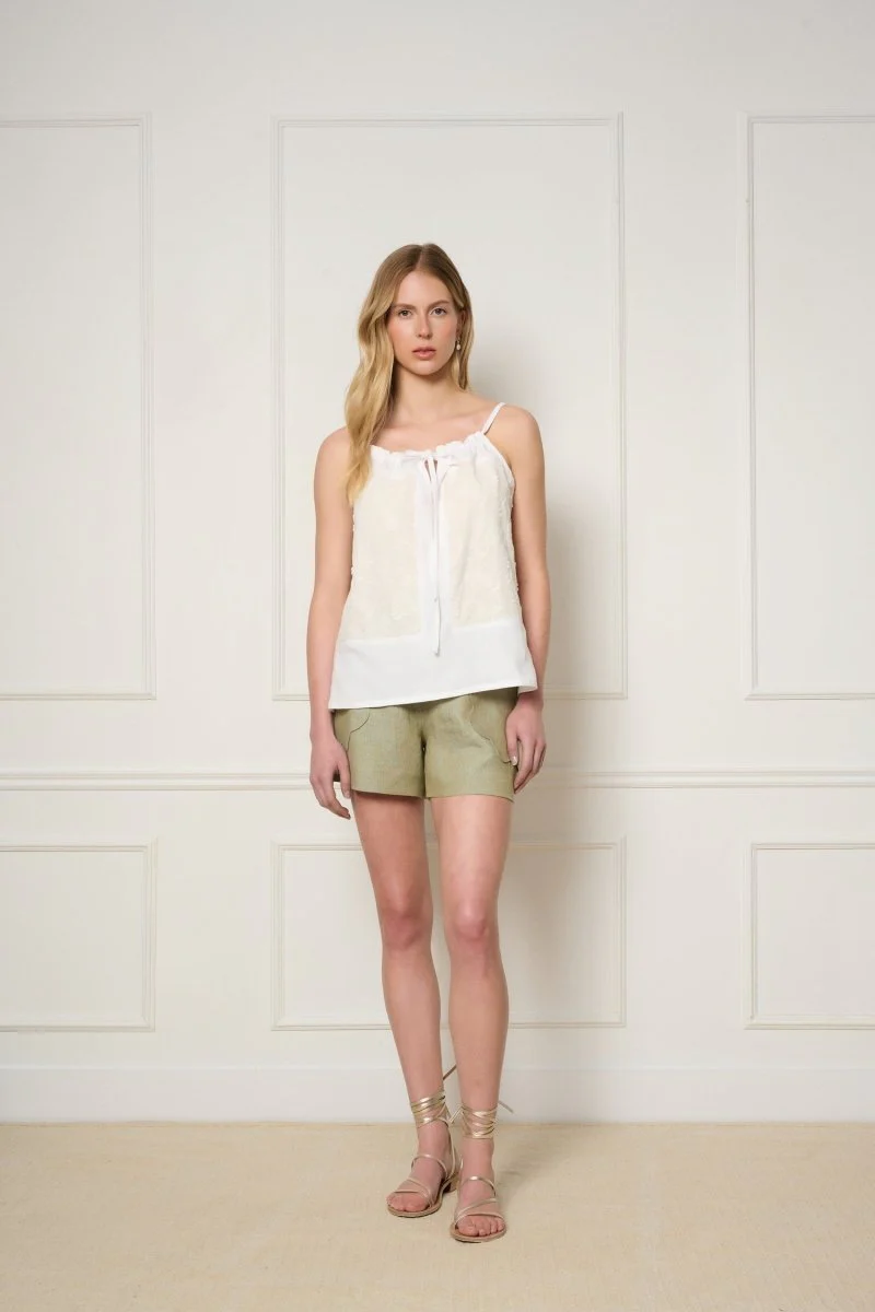 DorsaLi Stellaire Cami (White and Ivory) - Image 11