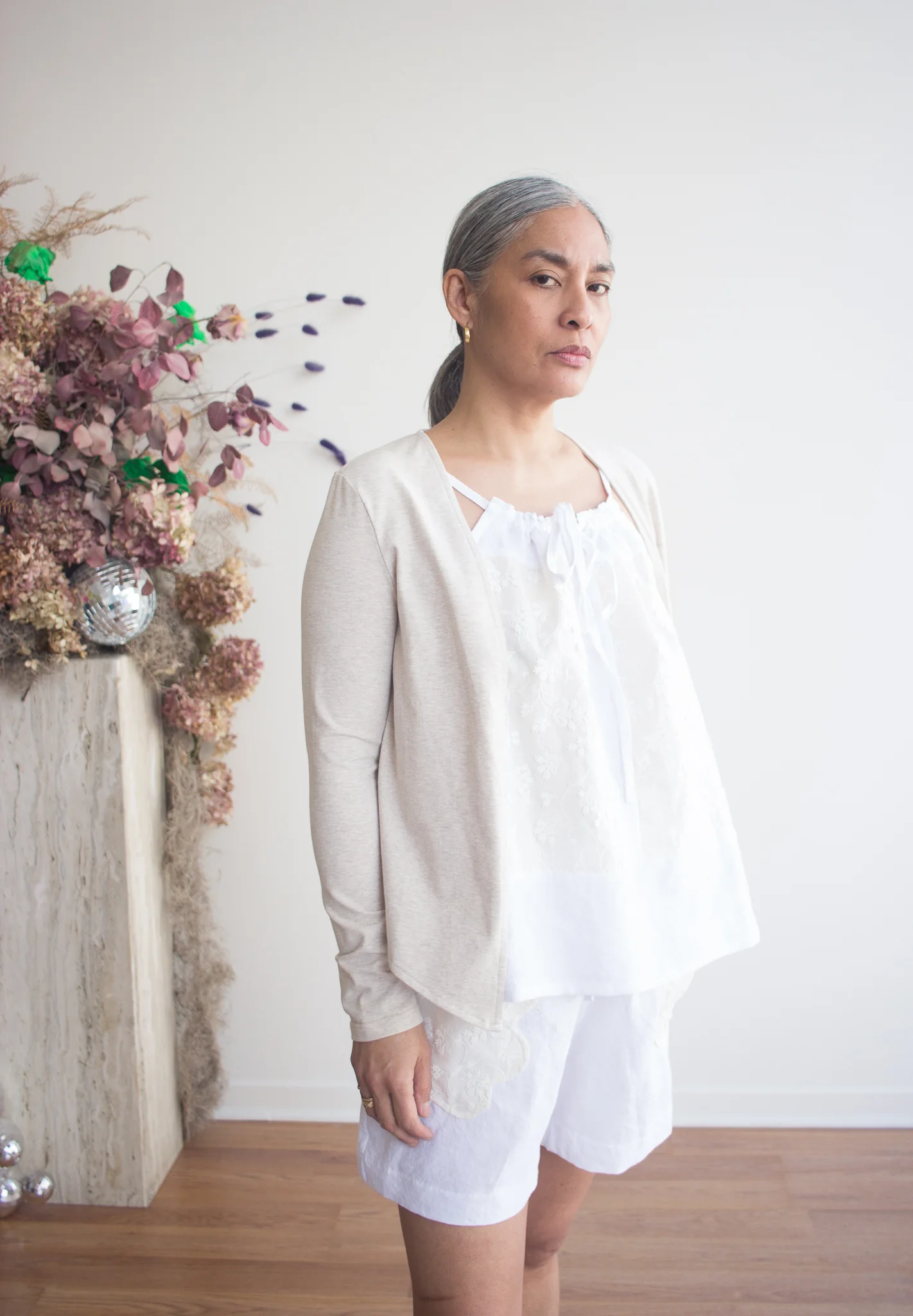 DorsaLi Stellaire Cami (White and Ivory) - Image 6