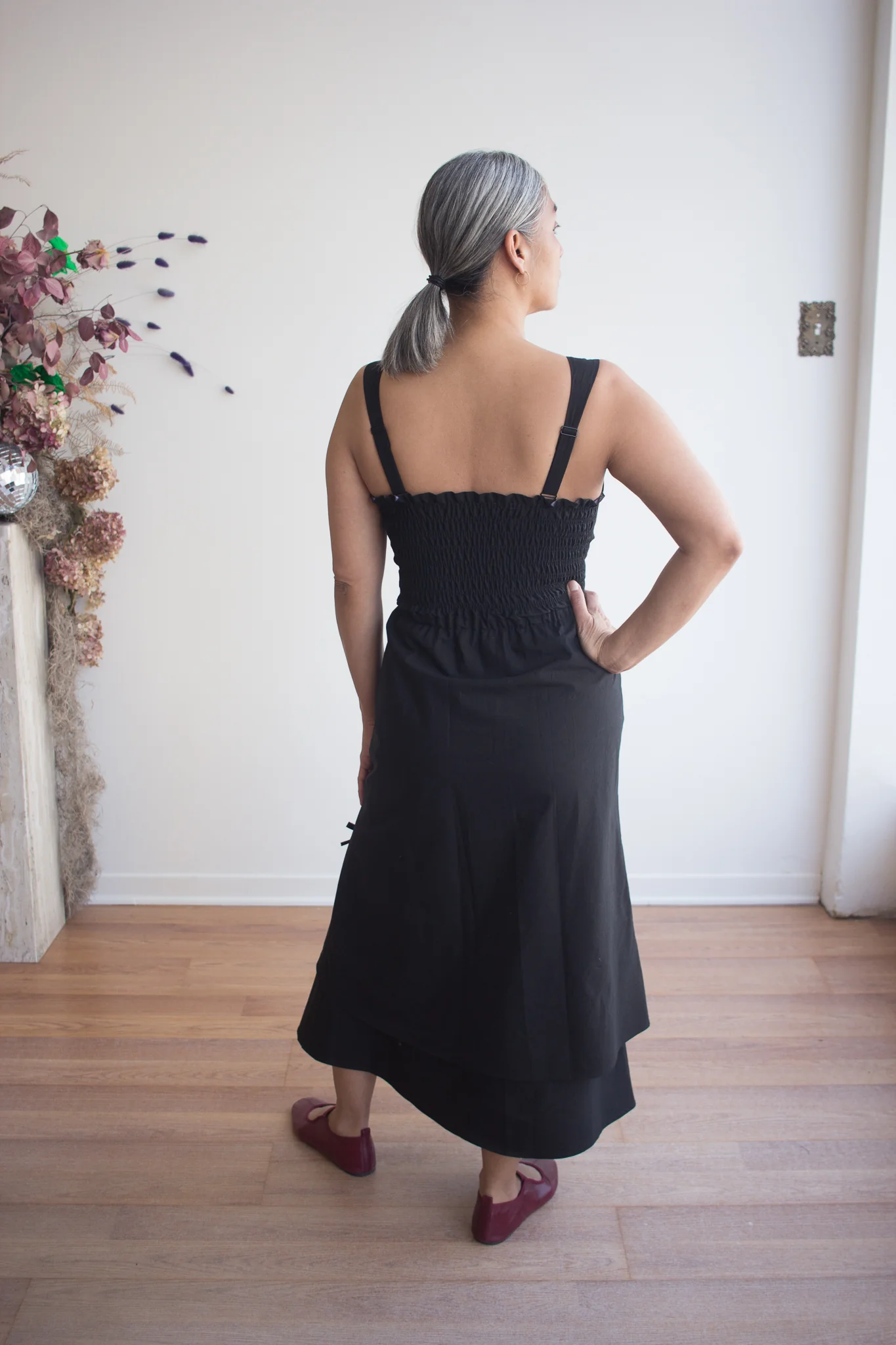DorsaLi Twisted Basics Dress (Black Italian Poplin) - Image 3