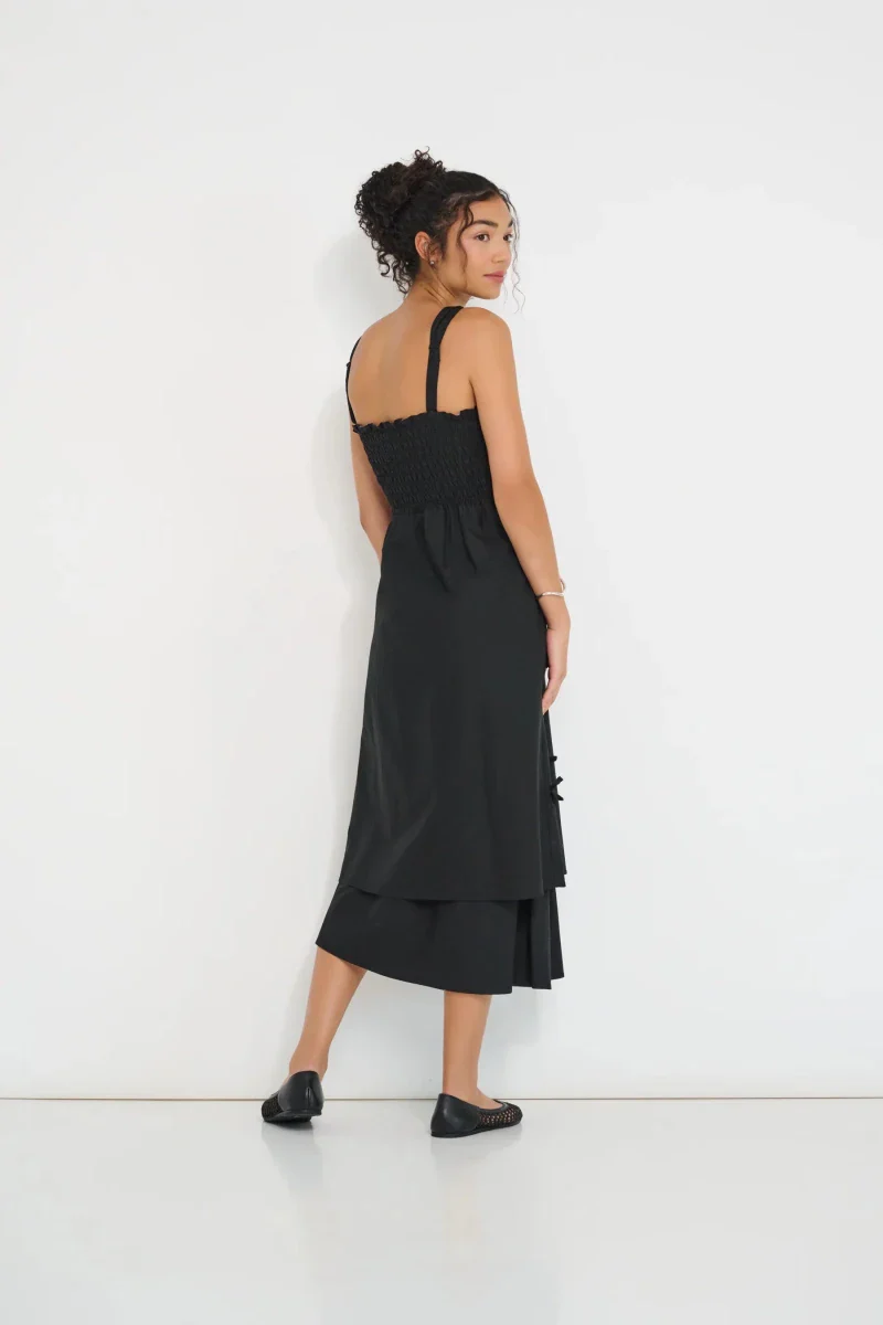 DorsaLi Twisted Basics Dress (Black Italian Poplin) - Image 6