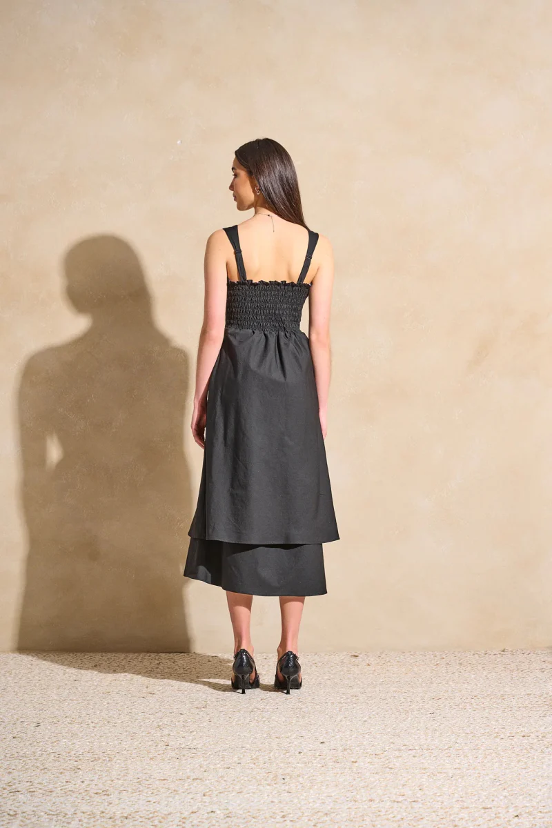 DorsaLi Twisted Basics Dress (Black Italian Poplin) - Image 9
