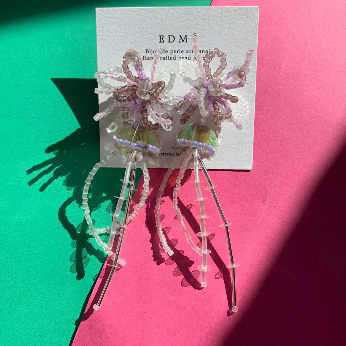 Edmé Beads Dancing Jellyfish Earrings (Lilac or Periwinkle)