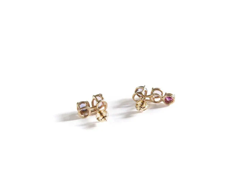 Elaine Ho 14K Gold Earrings (Iolites, Amethyst & Garnet) - Image 10