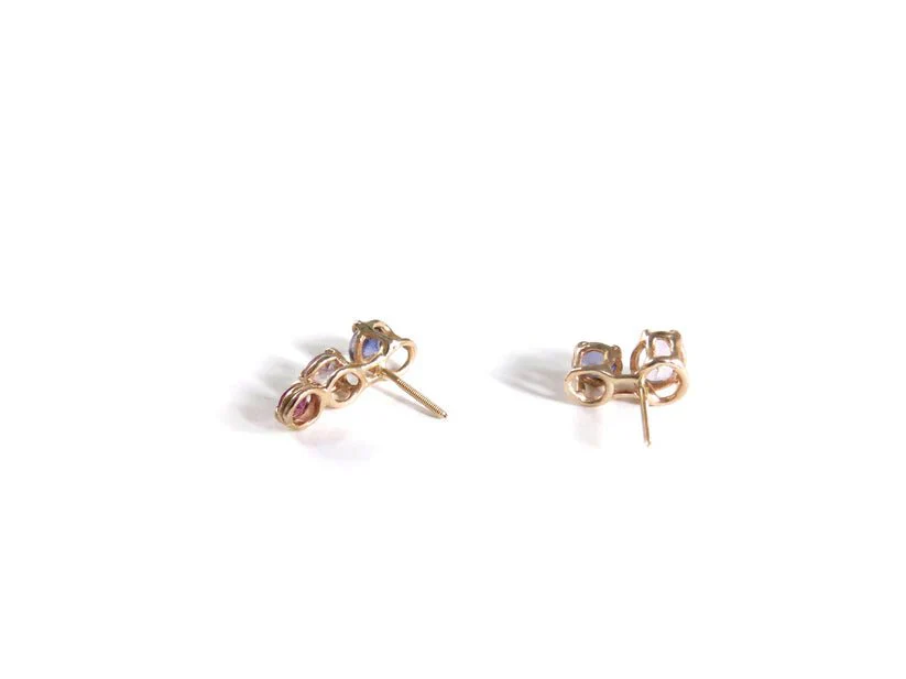 Elaine Ho 14K Gold Earrings (Iolites, Amethyst & Garnet) - Image 4