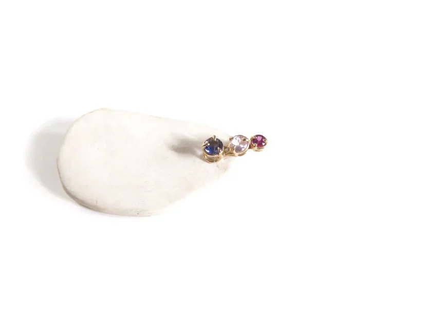 Elaine Ho 14K Gold Earrings (Iolites, Amethyst & Garnet) - Image 8
