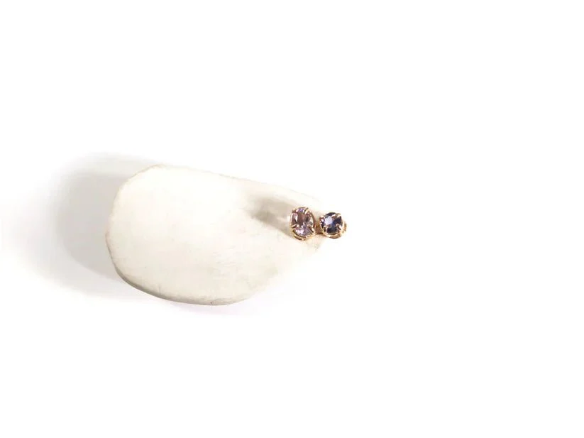 Elaine Ho 14K Gold Earrings (Iolites, Amethyst & Garnet) - Image 9
