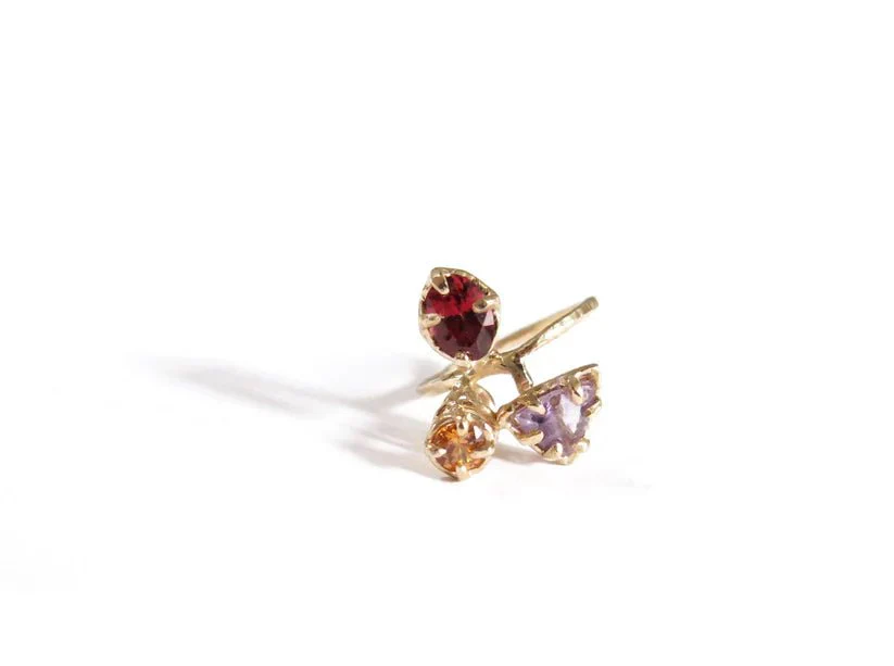 Elaine Ho 14K Gold Ring (Amethyst, Spessartine Garnet & Garnet) - Image 8
