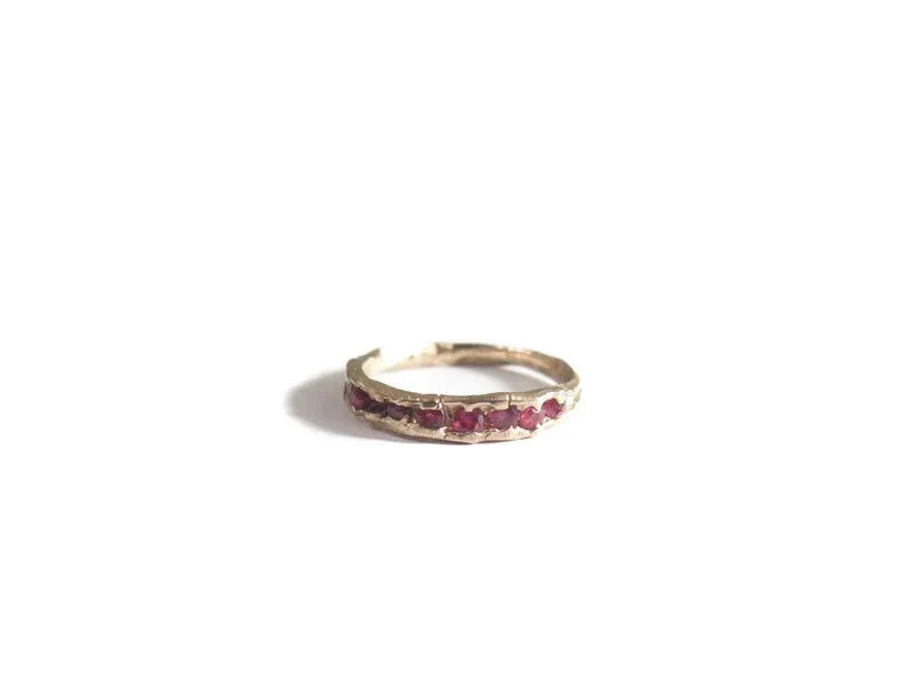 Elaine Ho 14K Gold Ring (Eight Rubies)