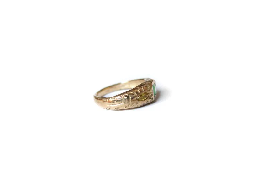 Elaine Ho 14K Gold Ring (Emerald and Yellow Diamonds) - Image 7