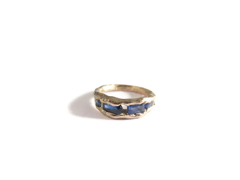 Elaine Ho 14K Gold Ring (Four Sapphires)