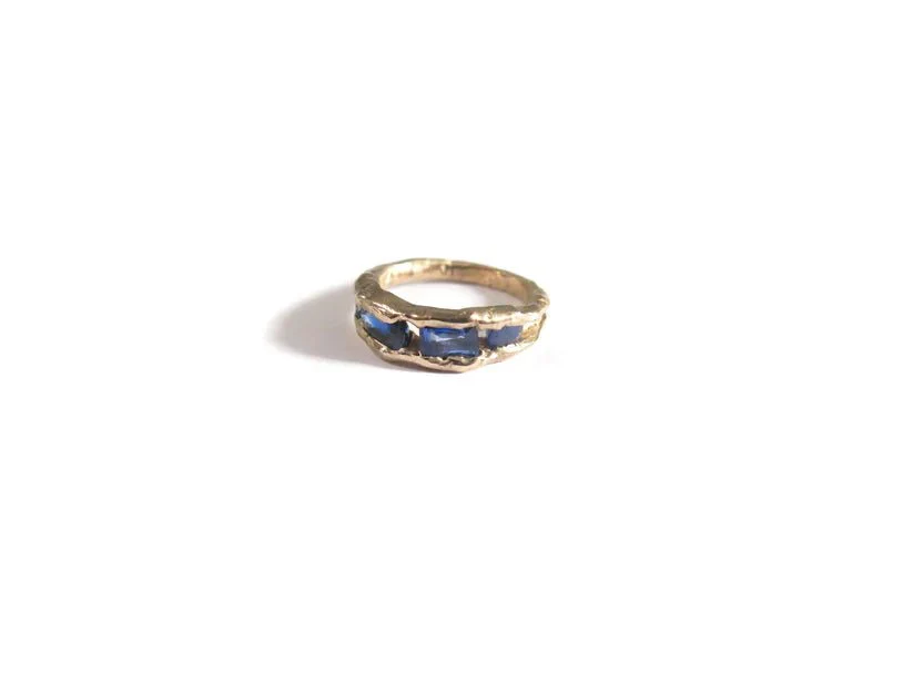 Elaine Ho 14K Gold Ring (Four Sapphires) - Image 6