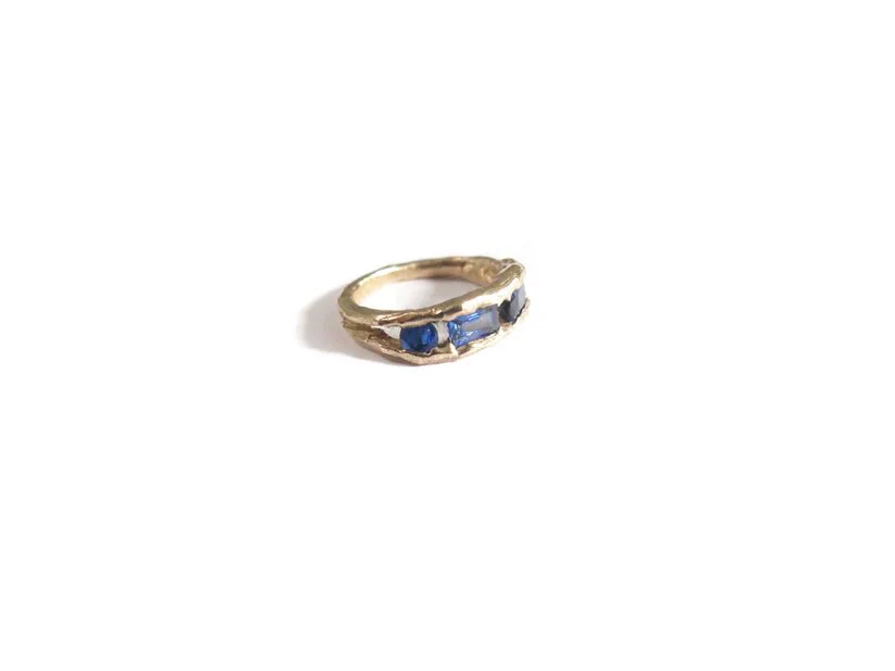 Elaine Ho 14K Gold Ring (Four Sapphires) - Image 8