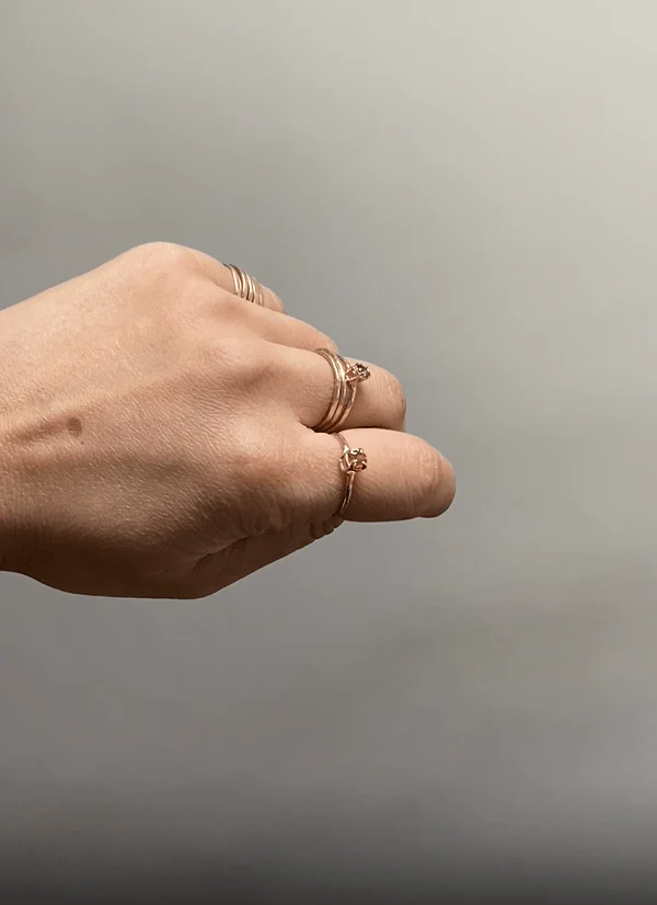 Elaine Ho 14K Gold Ring (Little Spessartine Garnet) - Image 2
