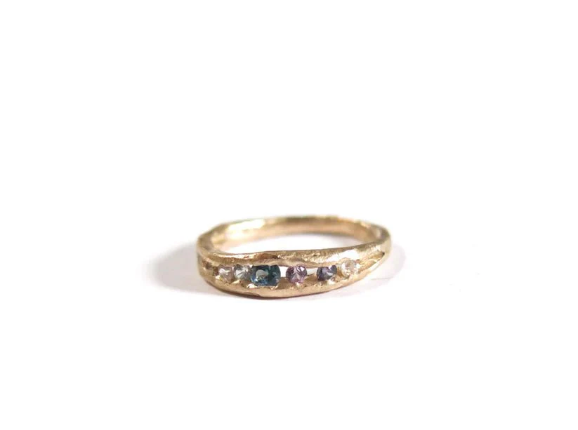 Elaine Ho 14K Gold Ring (Multi Sapphire)