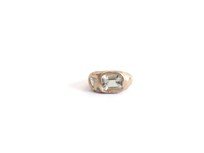 Elaine Ho 14K Gold Ring (Prasiolite, Sapphire & Tourmaline) - Image 5