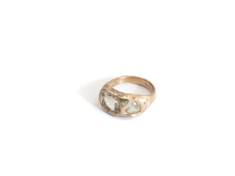 Elaine Ho 14K Gold Ring (Prasiolite, Sapphire & Tourmaline) - Image 8