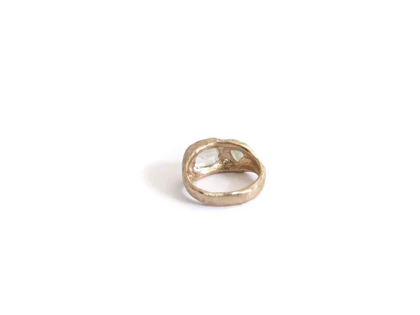 Elaine Ho 14K Gold Ring (Prasiolite, Sapphire & Tourmaline) - Image 9