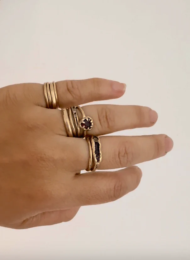 Elaine Ho 14K Gold Ring (Rhodolite Garnet) - Image 2
