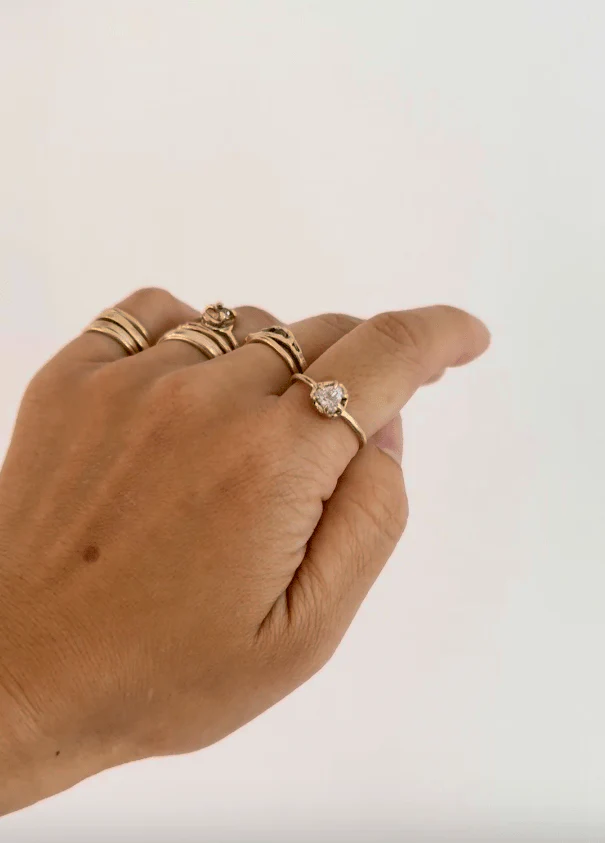 Elaine Ho 14K Gold Ring (Rose Quartz) - Image 2