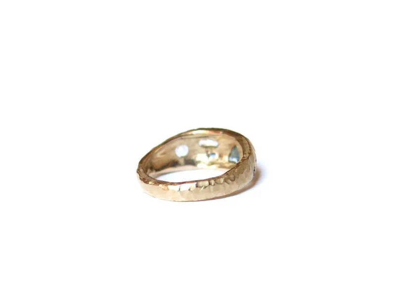 Elaine Ho 14K Gold Ring (Sapphires, Aquamarine & Blue Diamonds) - Image 13