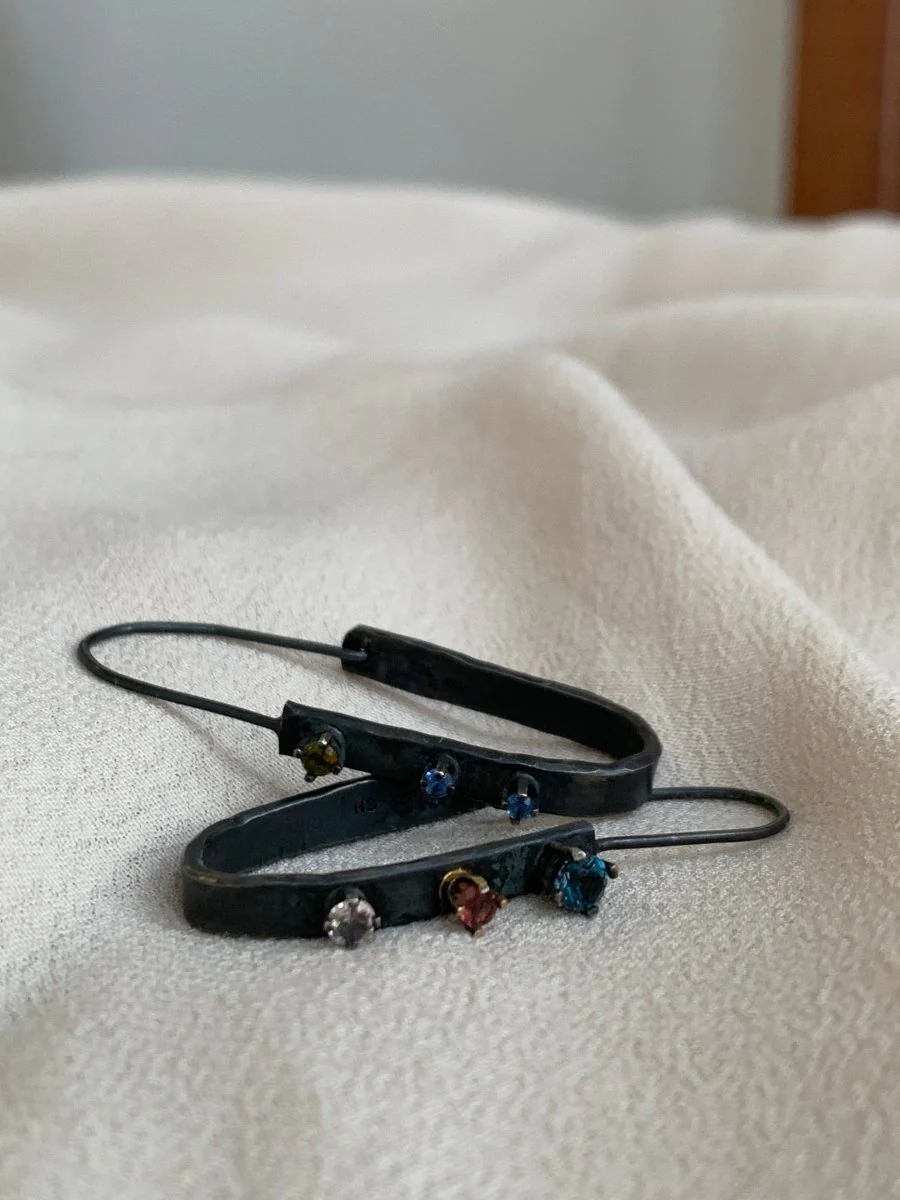 Elaine Ho Arch Hoops II (Topaz, Tourmalines & Sapphires)