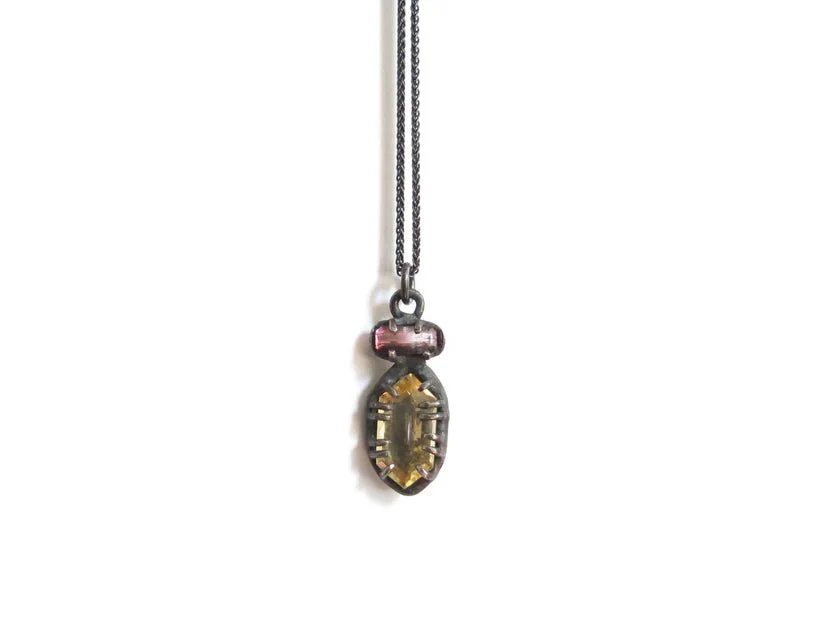 Elaine Ho Pendant Necklace (Citrine and Pink Tourmaline)