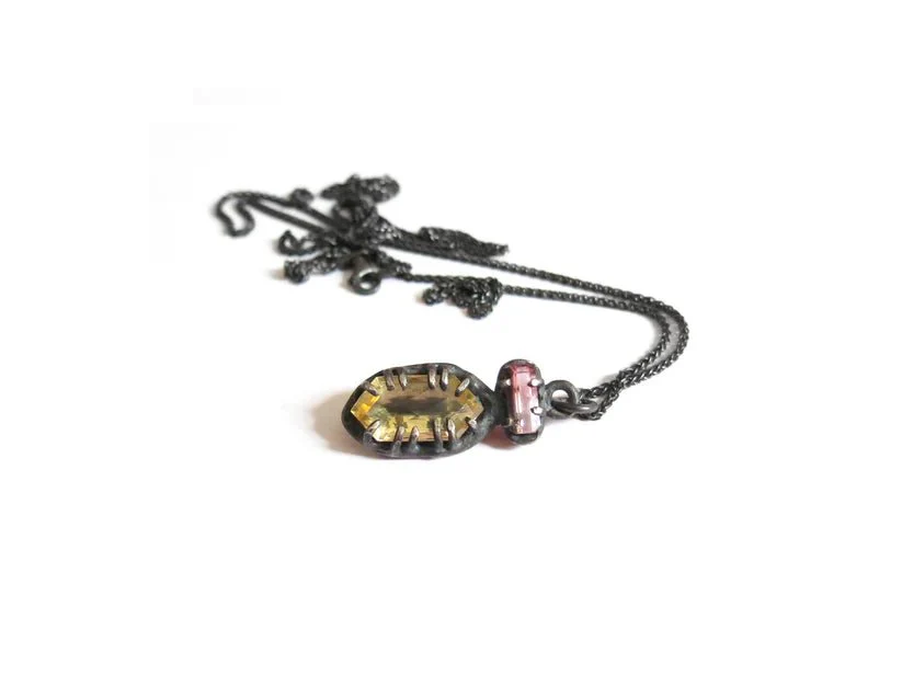 Elaine Ho Pendant Necklace (Citrine and Pink Tourmaline) - Image 3