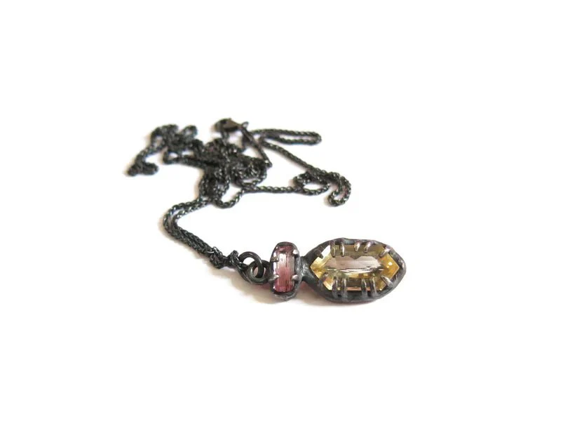 Elaine Ho Pendant Necklace (Citrine and Pink Tourmaline) - Image 4