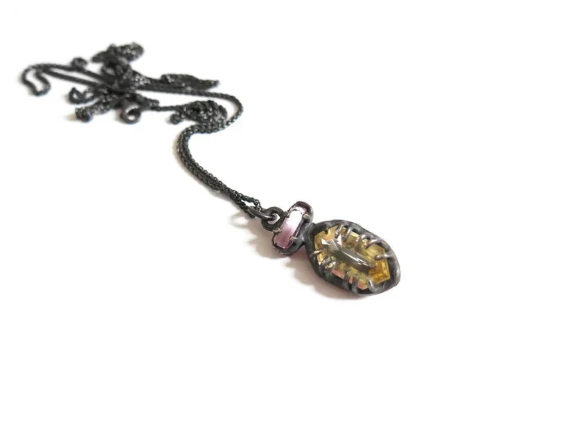 Elaine Ho Pendant Necklace (Citrine and Pink Tourmaline) - Image 5